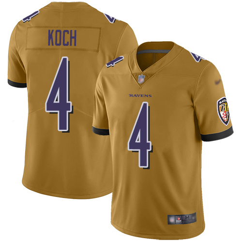 Baltimore Ravens Limited Gold Men Sam Koch Jersey NFL Football #4 Inverted Legend